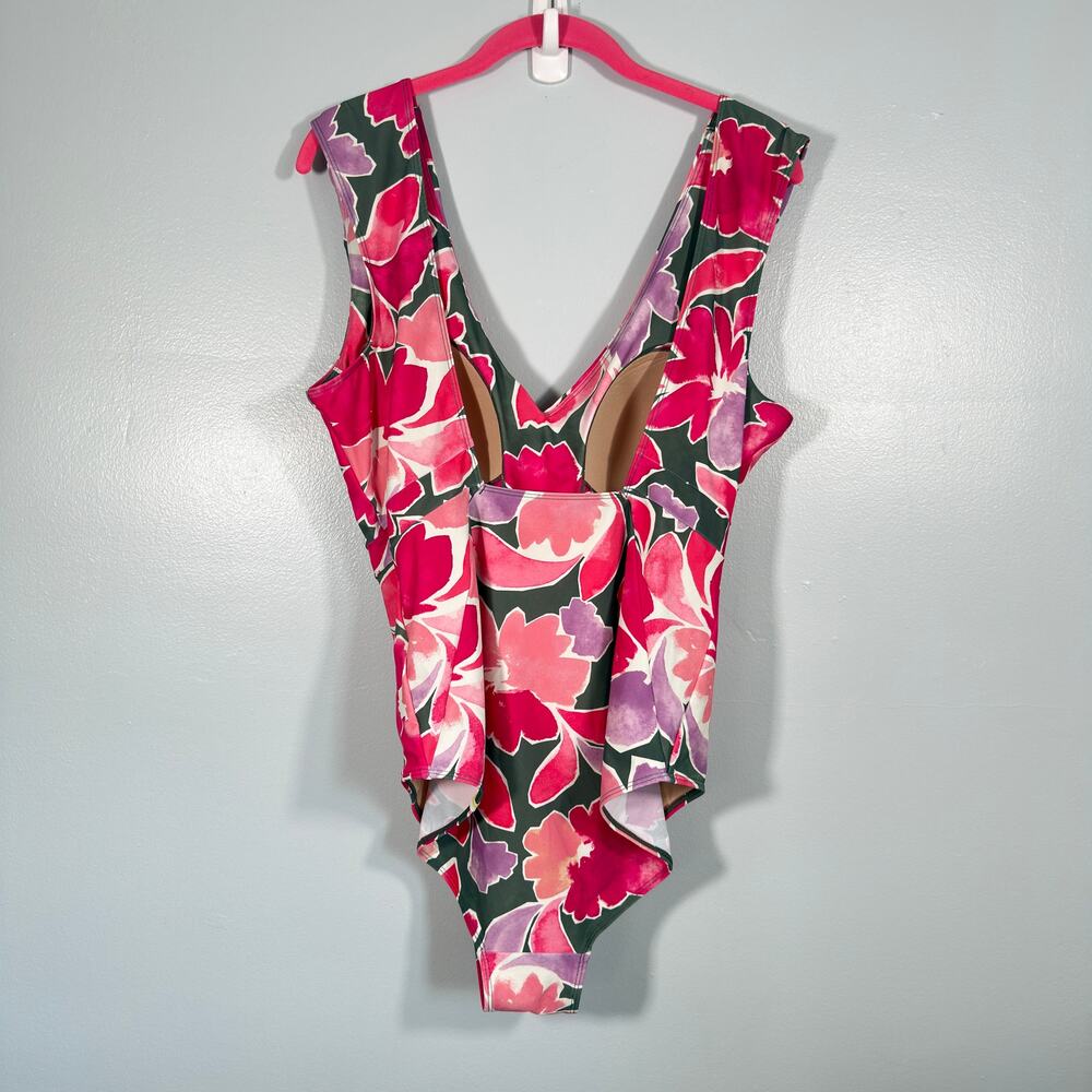 Summersalt 16 The Ruched Backflip Watercolor Petal Olive & Spritz Tummy Control - Picture 5 of 6
